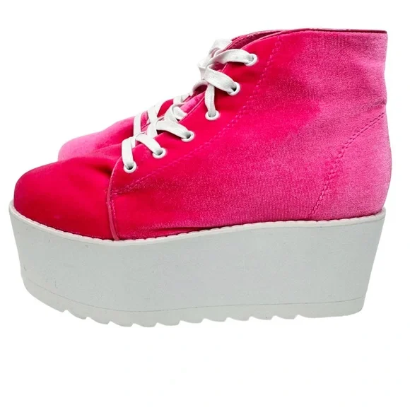 Privileged Batletta Platform Sneakers Velour SZ 10 Dolls Kills - Picture 2 of 12